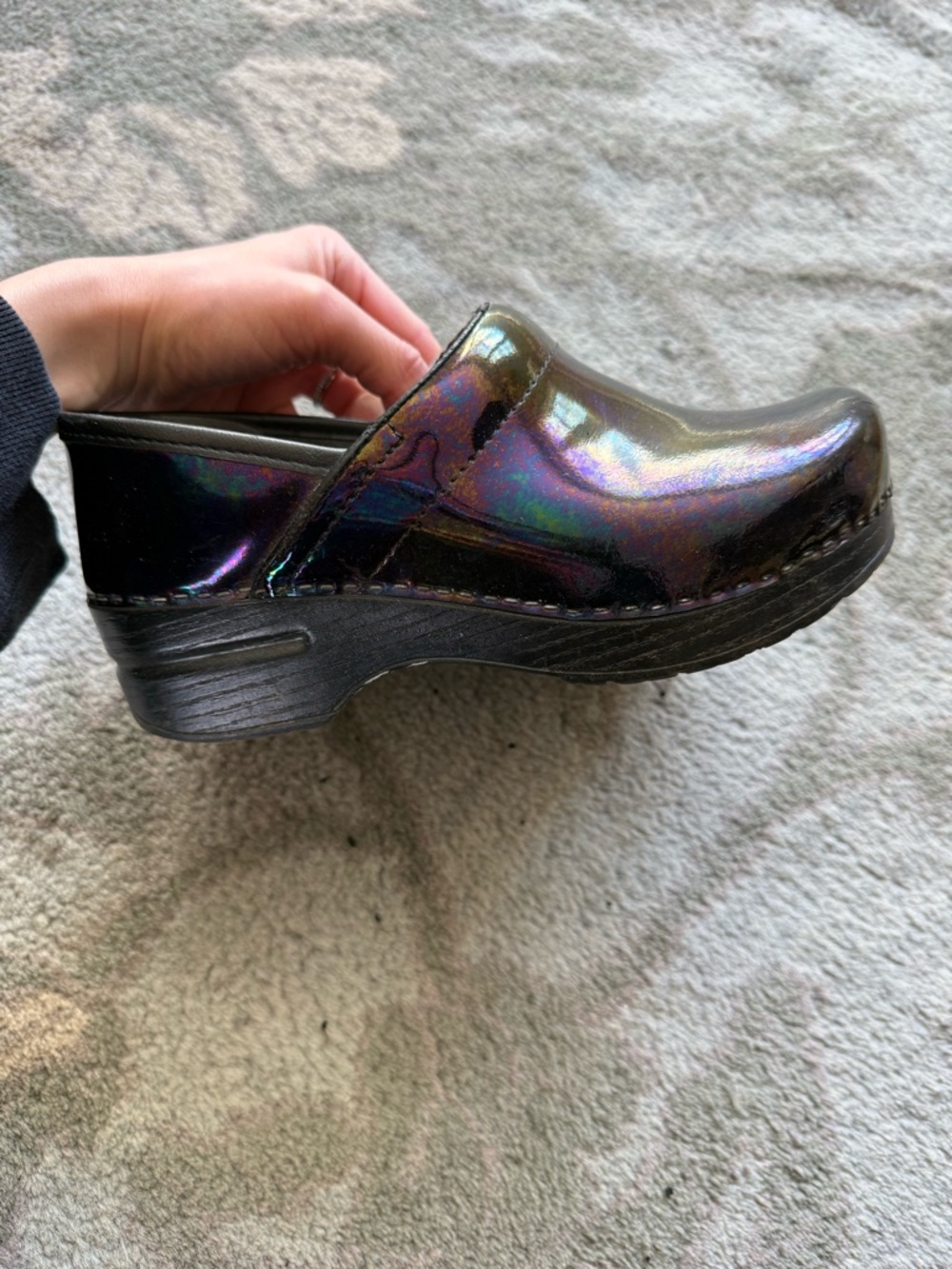 Dansko Women's Iridescent Black Patent Clog